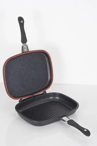 Tigaie dubla ZILAN ZLN9522,culoare negru Diametru 30 cm, garnitura silicon rezerva,
