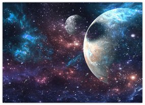 Tablou pe sticlă cu cosmos (70x50 cm)