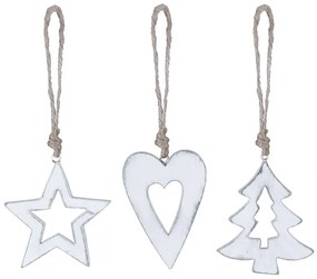 Set de 3 ornamente albe de Crăciun Ego Dekor