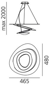Lustră LED dimabilă pe cablu Artemide 1249020A PIRCE LED/27W/230V 3000K auriu