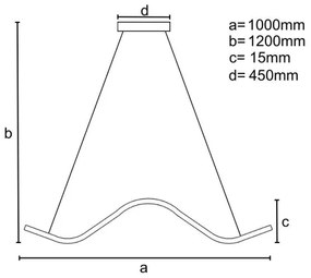 Lustră LED dimabilă pe cablu LED/70W/230V 3000-6500K + telecomandă