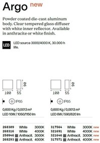 Aplica LED de perete exterior ambientala Ip65 Argo ap1 3000k antracit