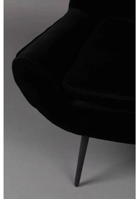 Fotoliu catifea neagra Lounge Chair Glodis Nero