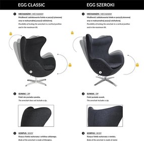 Fotoliu Egg Classic Velvet 77x73x106 cm - galben, catifea, bază din aluminiu