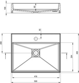 Lavoar pe blat alb Deante Correo 50 cm