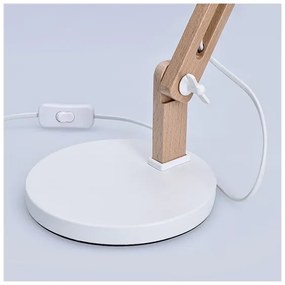 Solight WO57-W Lampă de birou FALUN 1xE27/25W/230V alb/dub