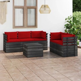 3061893 vidaXL Set mobilier grădină din paleți, cu perne, 6 piese, lemn de pin