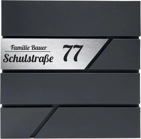 CPG7 - Cutie postala personalizata, cutie de scrisori, metalica, stil industrial - Gri Antracit