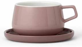 Ceasca pentru ceai cu farfurioara Viva Scandinavia ELLA CLASSIC V79750, 250 ml, Portelan, Roz