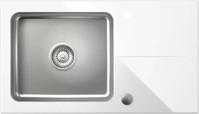 Chiuveta inox incastrata Quadron Pop Hugh 111 finisaj inox - alb 77x44 cm