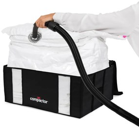Cutii de depozitare pentru haine 2 buc. din material textil cu vacuum/cu pereți întăriți 50x65x27 cm Black Edition – Compactor