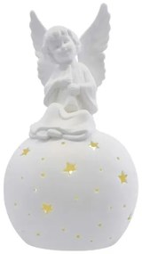 Decorațiune de Crăciun LED, înger ceramic, 0,4 W, 2x AA