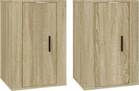 vidaXL Dulapuri TV montate pe perete 2 buc stejar sonoma 40x34,5x60 cm
