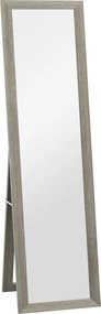 HOMCOM Oglindă Autoportantă Modernă, 37x157 cm, Oglindă de Perete și de Podea în Mărime Naturală cu Ramă din Lemn și Suport, pentru Dormitor, Living și Hol, Gri | Aosom Romania