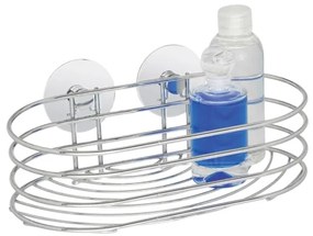 WENKO 18775100 - Poliță rotundă TURBO-LOC din oțel, 23,5 x 13,5 cm, crom lucios