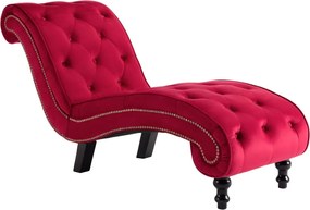 vidaXL Șezlong, roșu, catifea