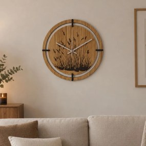 SENTOP | Ceas din lemn cu motiv floral | MARIN