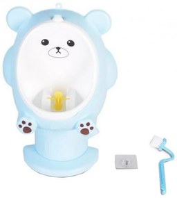 Olita copii tip Pisoar NOVOKIDSª Fuzzy Bear, Cu morisca, Vas detasabil, Atasabila la peretele baii, Model Ursulet , Albastru