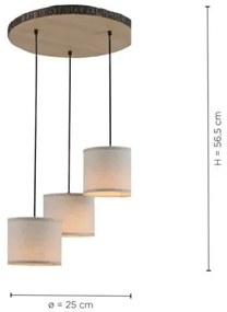 Lustră pe cablu BARK 3xE27/40W/230V Leuchten Direkt 11236-79