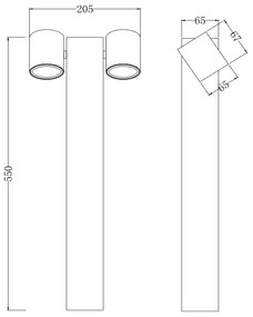 Stalp pentru exterior cu protectie IP54 Wall Street, H-55cm MY-O010FL-02B