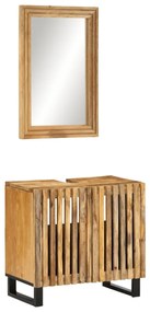 3217088 vidaXL Set mobilier de baie, 2 piese, lemn masiv de mango brut