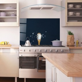Panou Sticla Bucatarie, 80x120cm, Protectie aragaz, Antistropi, Termorezistent, Alimente, Condimente, Salt On Black
