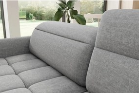 Colțar gri extensibil/cu spațiu de depozitare cu tapițerie din catifea (cu colț pe partea dreaptă/în formă de ”L”) Barea – ELTAP