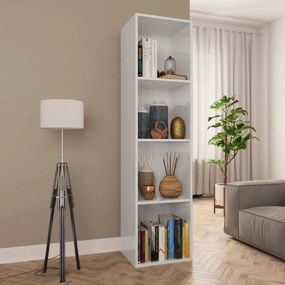 vidaXL Bibliotecă/DulapTV alb extralucios 36x30x143 cm lemn prelucrată