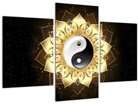 Tablou - Yin-Yan de aur (90x60 cm)