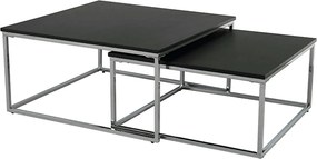 Set 2 masute cafea AMIAS, negru/crom