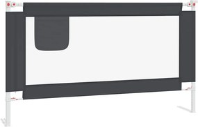 vidaXL Balustradă de protecție pat copii, gri închis, 140x25 cm textil