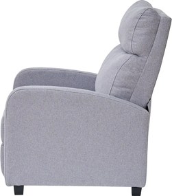 Fotoliu de relaxare, Spatar Rabatabil Înclinare 135°, Suport picioare extensibil, Material textil, Gri Barrel-83