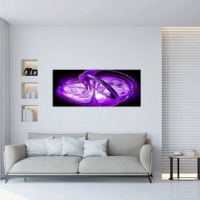 Tablou fractalilor în violet (120x50 cm), în 40 de alte dimensiuni noi