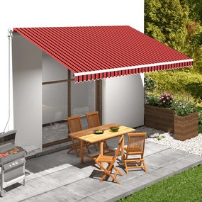 vidaXL Pânză de copertină, portocaliu și maro, 500 x 300 cm