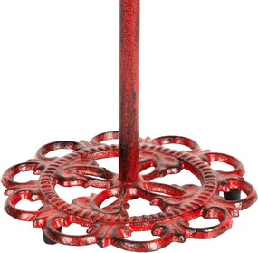 Suport vertical pentru prosoape de bucatarie, rosu, din fonta, H35cm, Rhodonea