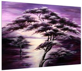 Tablou cu copac violet (70x50 cm), în 40 de alte dimensiuni noi