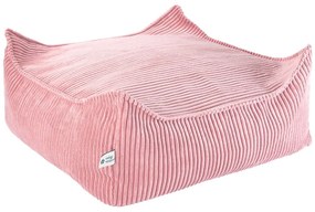 Fotoliu puf pentru copii roz cu tapițerie din catifea reiată Square – Wigiwama