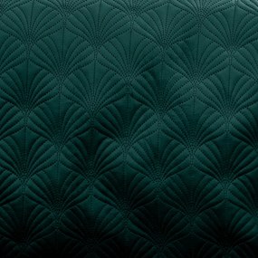 Cuvertură verde matlasată 220x230 cm Art Deco Pearl – Catherine Lansfield