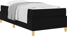 vidaXL Cadru de pat cu saltea Negru 90 x 200 cm țesătură