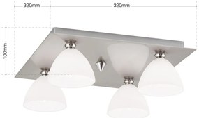 Plafoniera eleganta design modern OPALDESIGN 4L, satin