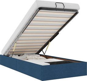 vidaXL Cadru de pat otoman fără saltea Albastru 100x200 cm țesătură