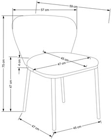 Scaun de bucaterie Orson, crem