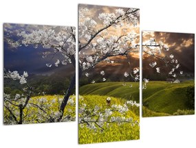 Tablou - Peisaj cu pomul înflorit (90x60 cm)