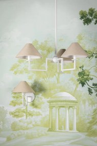 Candelabru 3 brate LUX, Metal, Alb, Abajur In, GLADWYNE