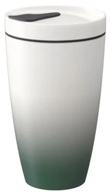 Cană de voiaj din porțelan Villeroy &amp; Boch Like To Go, 350 ml, verde - alb