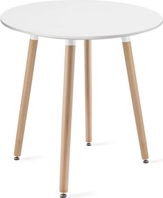 OFERTA Masa rotunda alba de dining KAMI 60x60 cm Calitate a II-a