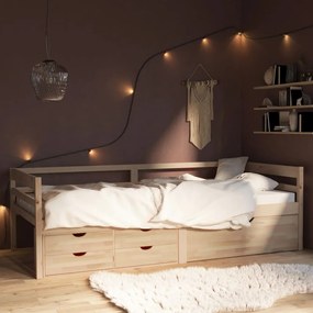 322056 vidaXL Cadru de pat cu sertare şi dulap, 90x200 cm, lemn masiv de pin
