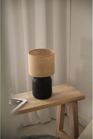 Veioză negru-natural cu abajur din iută (înălțime 32,5 cm) Montagna – Markslöjd