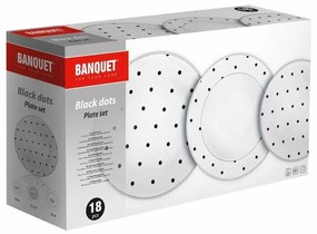 Banquet 18-piese set de luat masa Black Dots