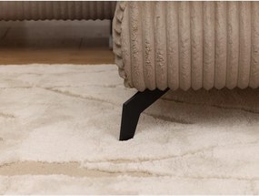 Colțar maro cu tapițerie din catifea reiată (cu colț pe partea dreaptă/în formă de ”L”) Marbeya – Ropez